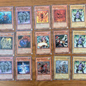 Vintage Yu-Gi-Oh! Monster Lot 15 Cards - Rare Effects & Gladiator Beasts YuGiOh